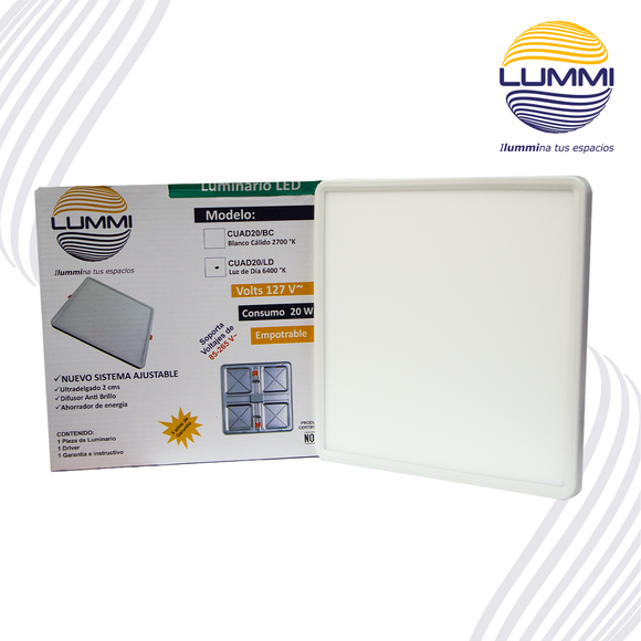 Panel cuadrado de LEDS para empotrar (CUAD20/LD)